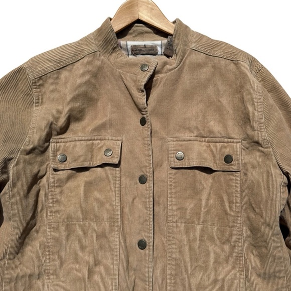 Women’s Khaki Corduroy Shacket L Snap Front Jacket Western Casual Oversized - Picture 4 of 10